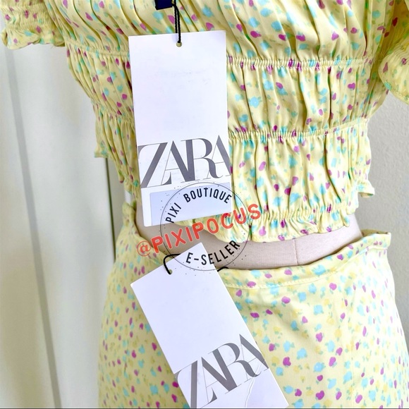 ZARA 2 PIECE SKIRT SET CO-ORD YELLOW PRINT NWT - Picture 12 of 12